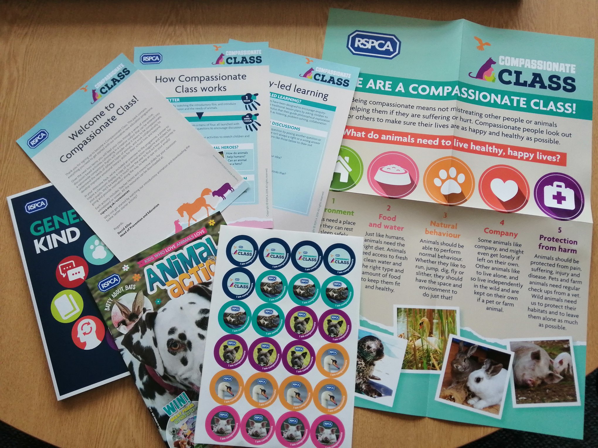 RSPCA Compassionate Class welcome pack