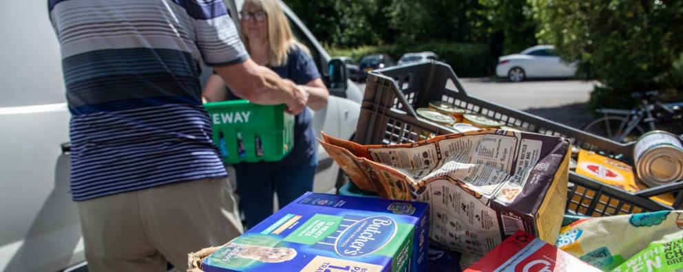 Delivering pet food donations to Yeovil food bank.