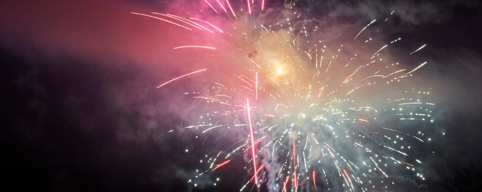 A colourful firework display of sparks.